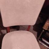 Scandinavian chair skaï white and wood feet bobbin