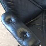 Scandinavian design leather armchairs 70s