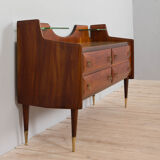 Mid century Italian credenza sideboard in walnut, 1950