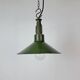 Industrial Green Enamel Military Pendant Lamp with Cast Aluminium Top, 1960