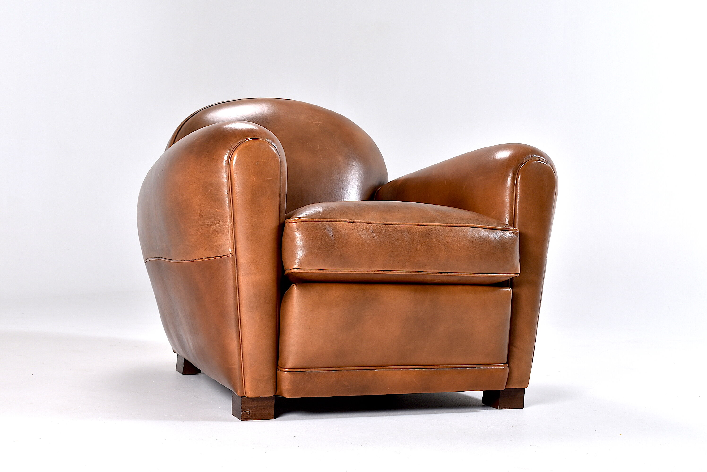 Tawny Leather Club Chair