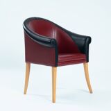 Sinan Armchairs in Leather and Beech Wood