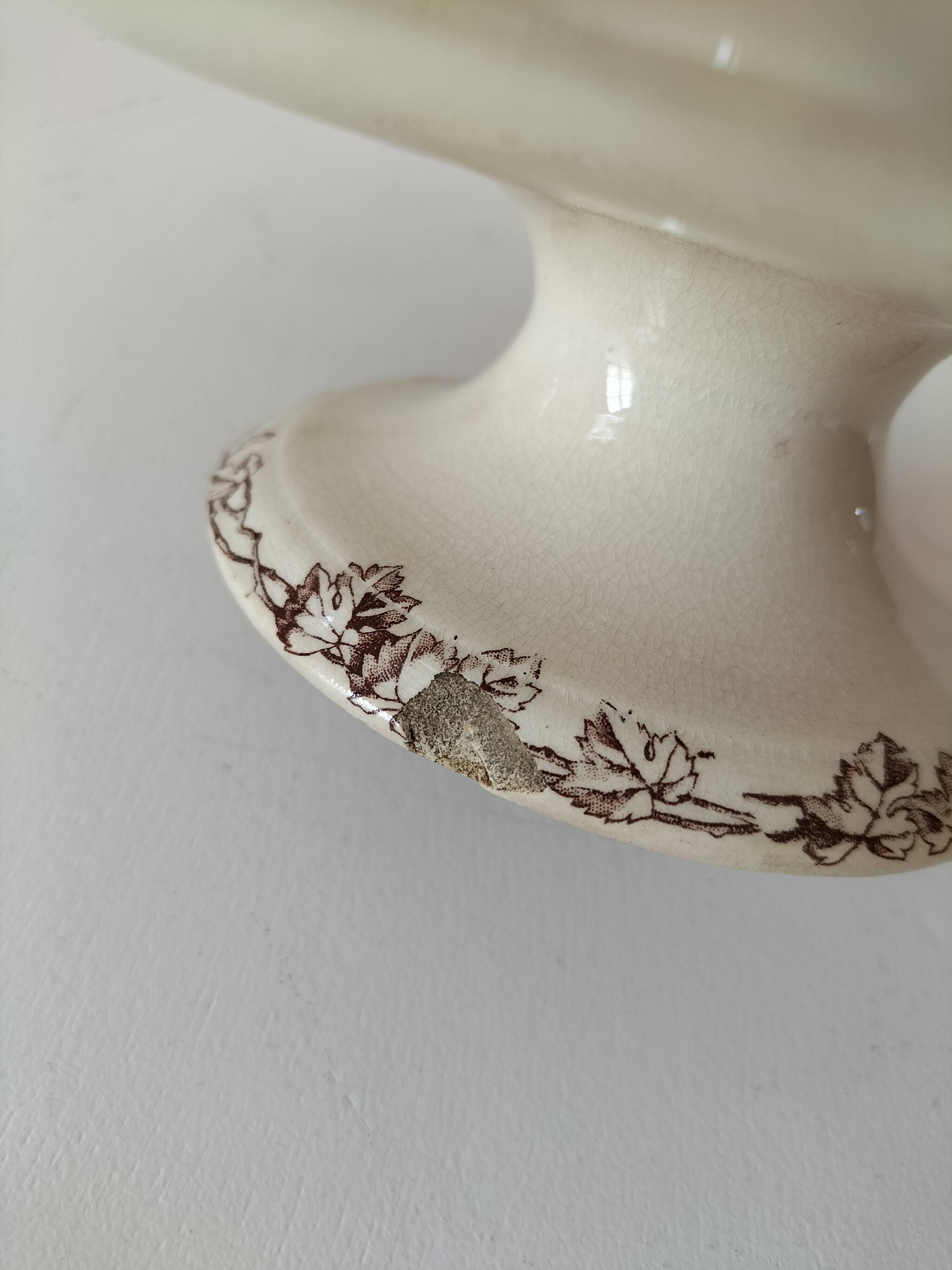 Antique pedestal plate – KG Lunéville – “Printemps” model – circa 1875