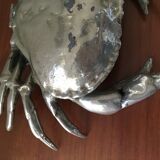 Silver metal box in crab shape