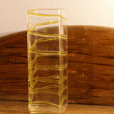 Ridged glass vase, Murano style