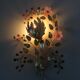 Wall light flower Hans Kogl in gold metal and pearls 70s