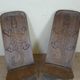Central Africa circa 1950: pair of exotic wood chairs decorated with crocodile sculptures