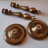 Lot of 2 old bronze candlesticks