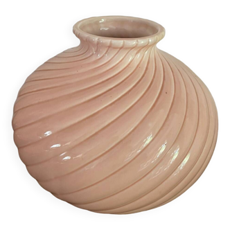 Vase boule art déco rose poudré