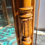 Showcase bookcase in molded and carved walnut