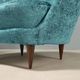 Pair of vintage armchairs in blue fabric and beech, Italy, 1950s