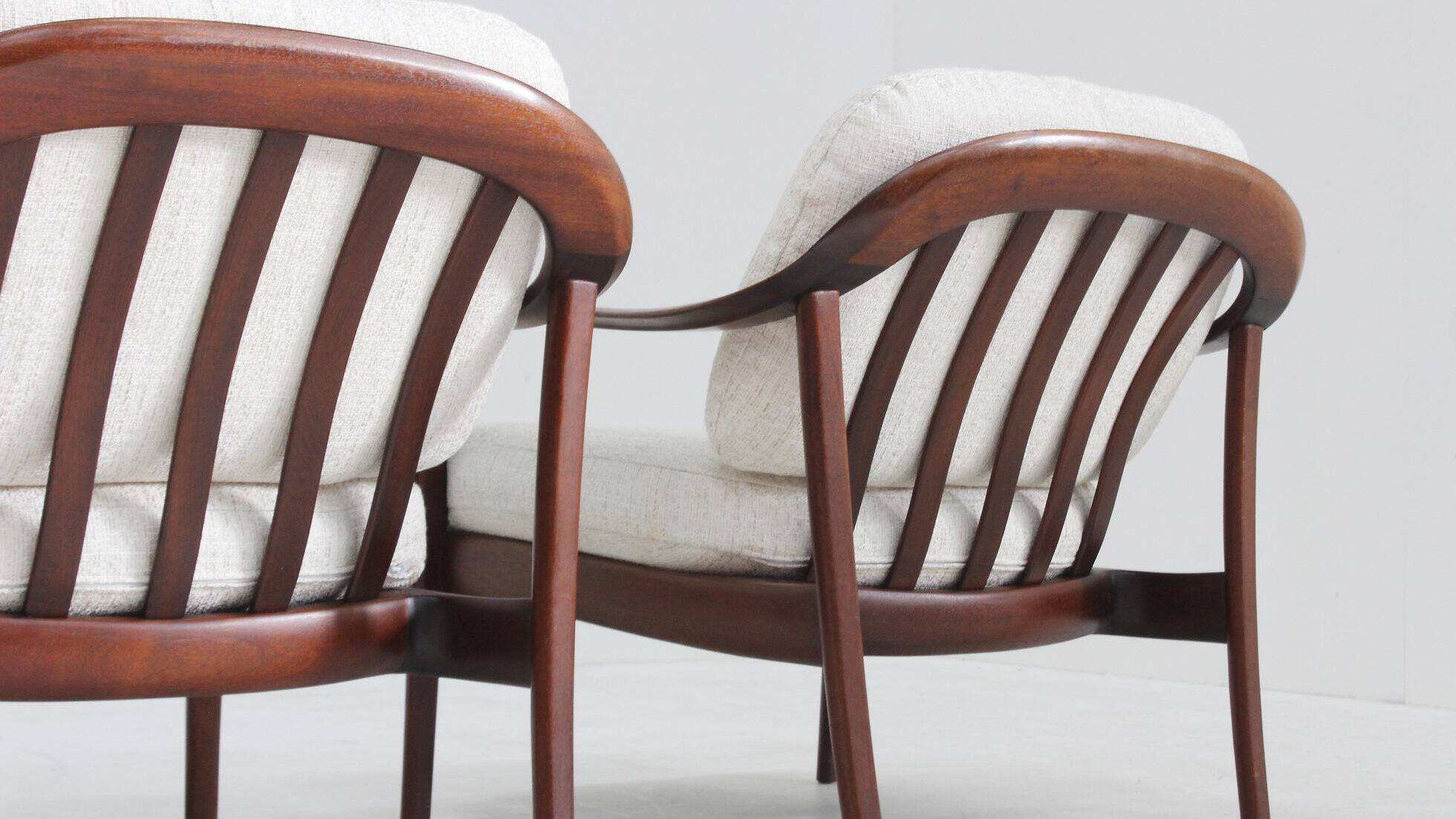 Set of 2 vintage Danish mid-century armchairs 1960s