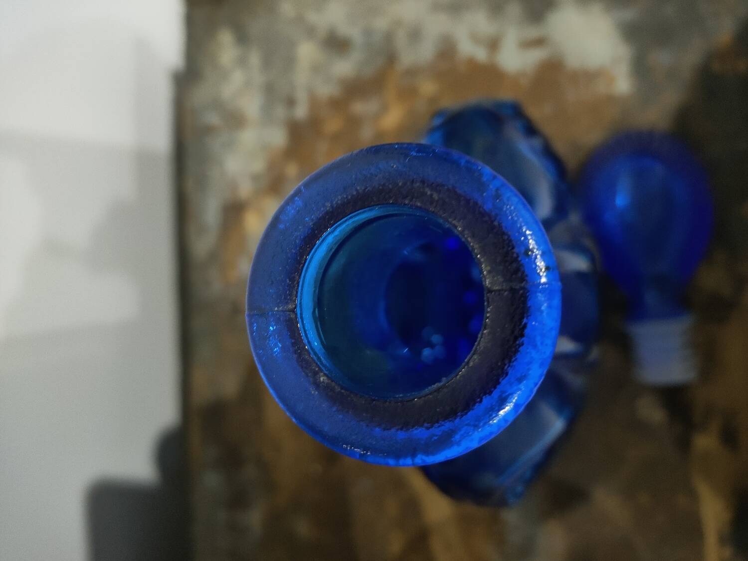 Cobalt blue perfume bottle style bottle