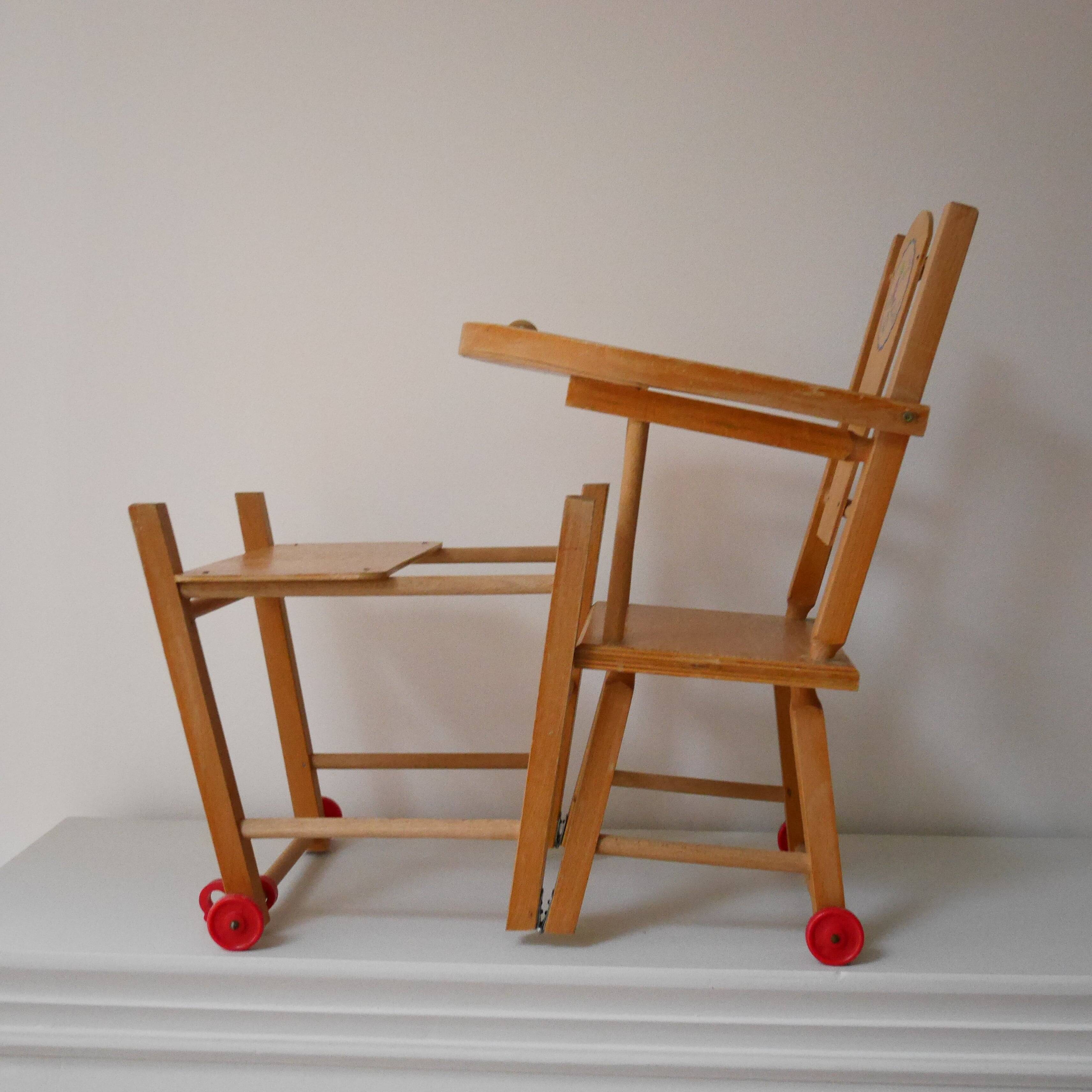 Wooden doll high chair