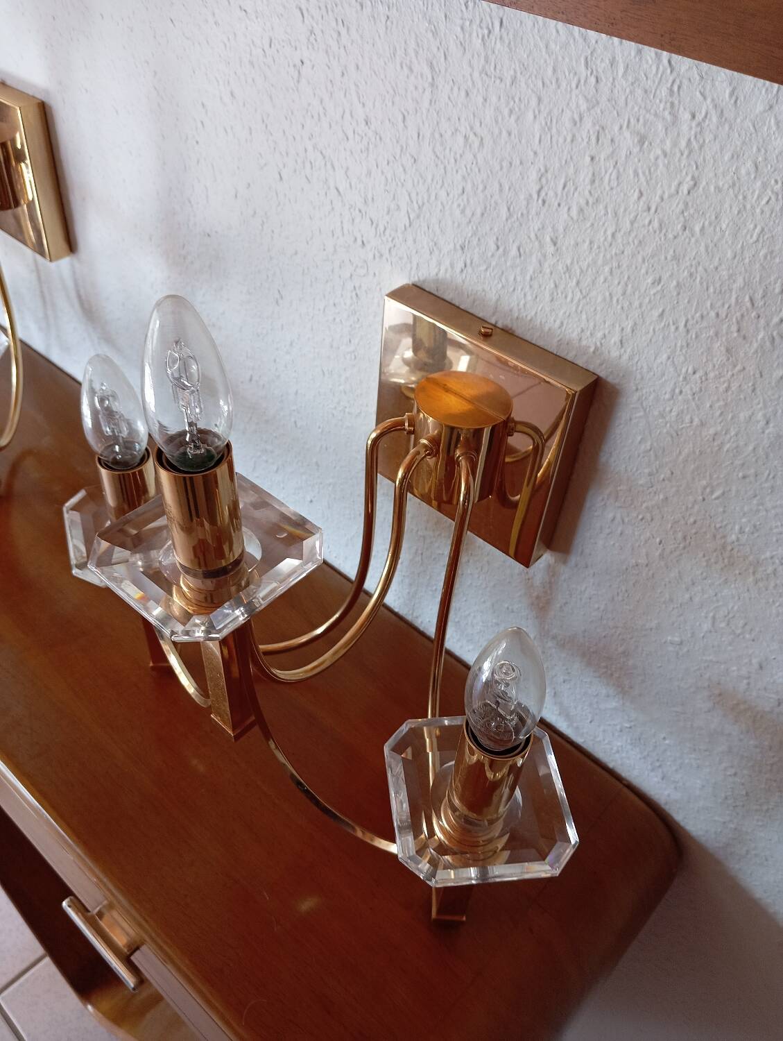 Brass wall lights