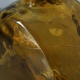 Vintage thick amber glazed glass carafe vase