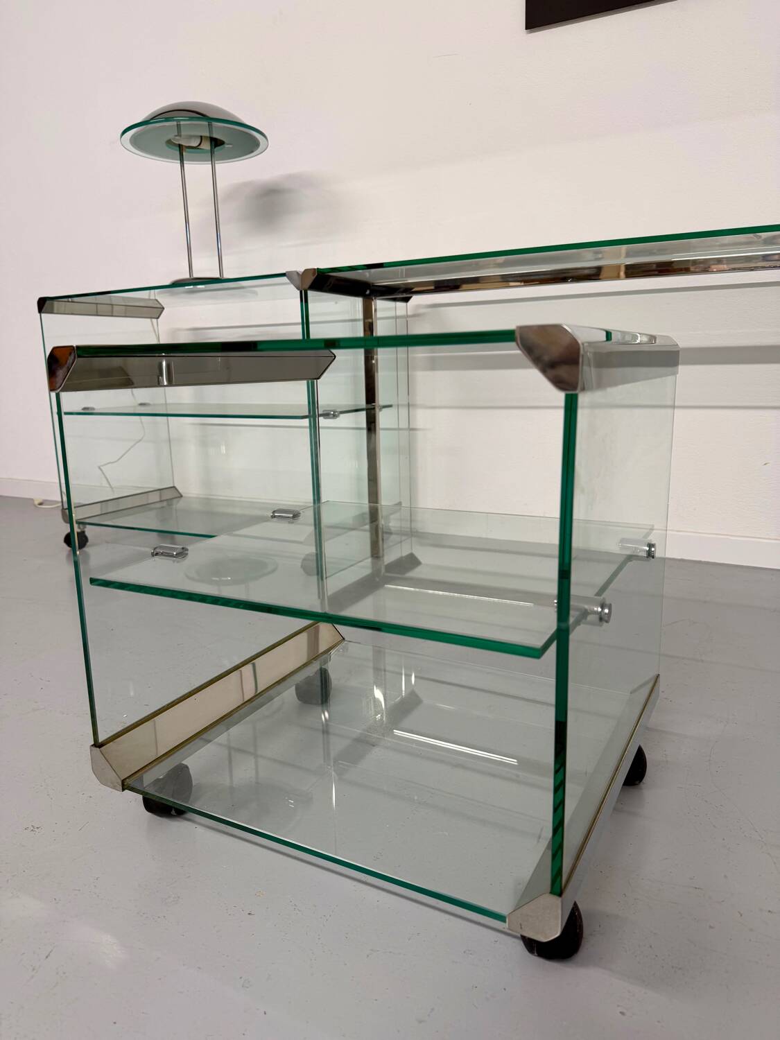 Italian design glass console storage unit by Gallotti & Radice An70