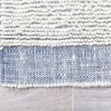 100% Wool Blue & White Moroccan Rug 136x211Cm