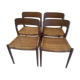 Designer Niels Otto Moller 1960's Suite of 4 Scandinavian Chairs