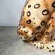 XL Italian ceramic leopard sculpture statue 1970