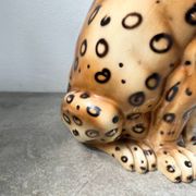 XL Italian ceramic leopard sculpture statue 1970