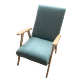 Fauteuil scandinave année 1950 velours