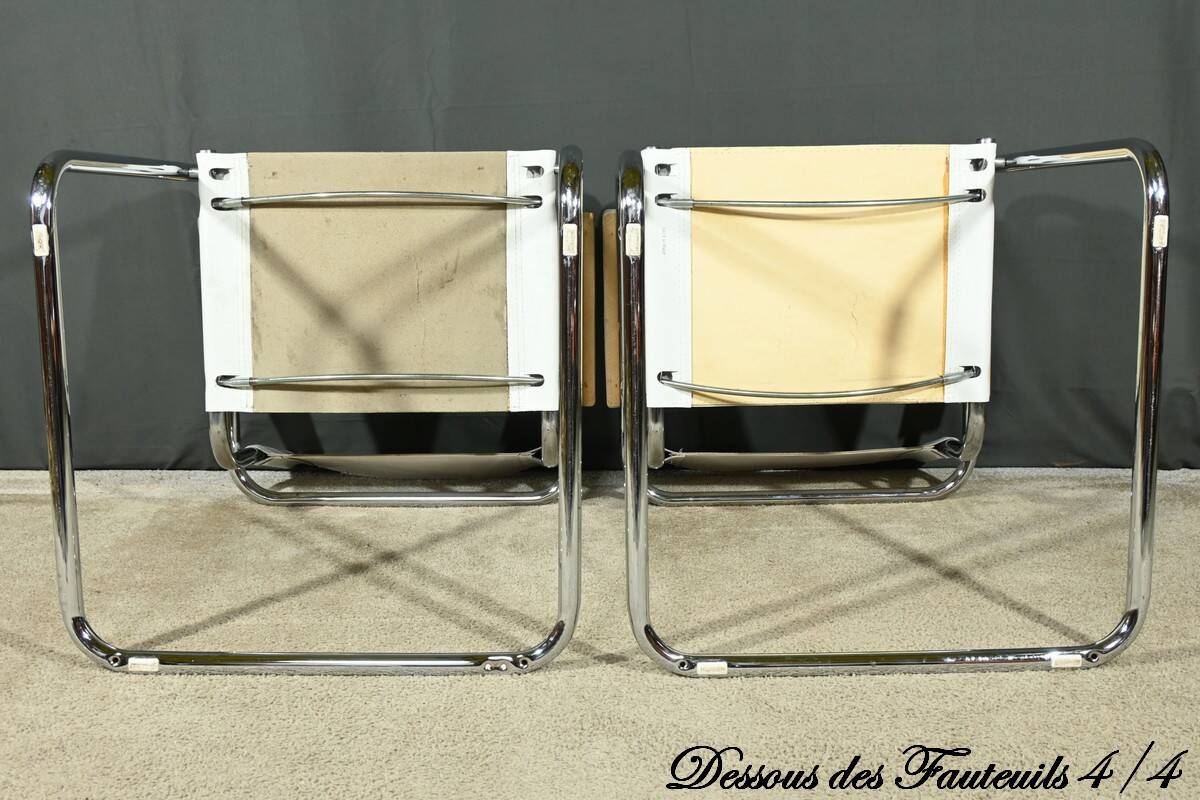 S33 armchairs in leather, attributed to M. Stam for Fasem, Italy – 1970