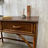 Rattan console/desk