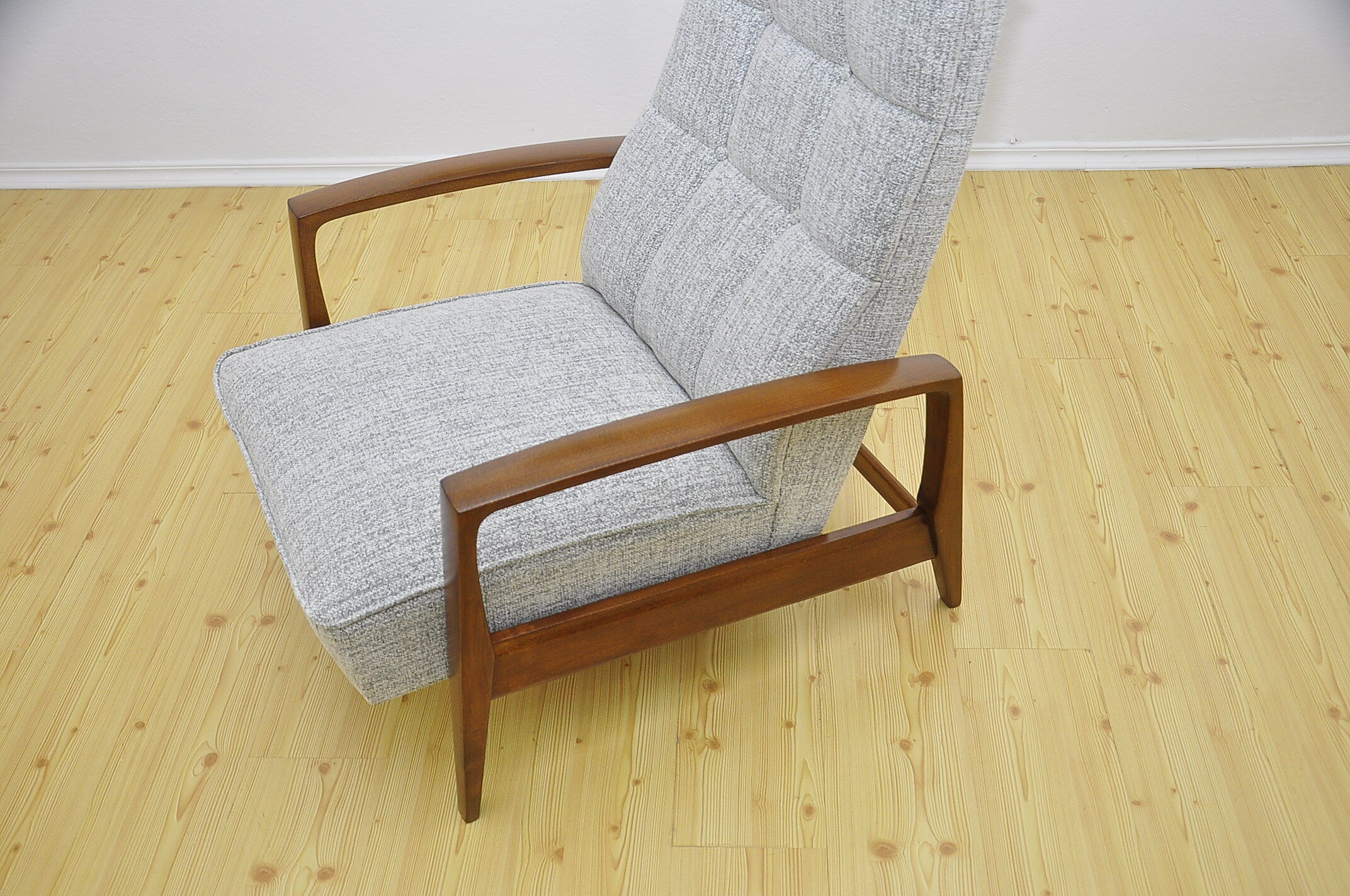 Mid-century armchair with folding footrest, 1960s