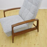 Mid-century armchair with folding footrest, 1960s
