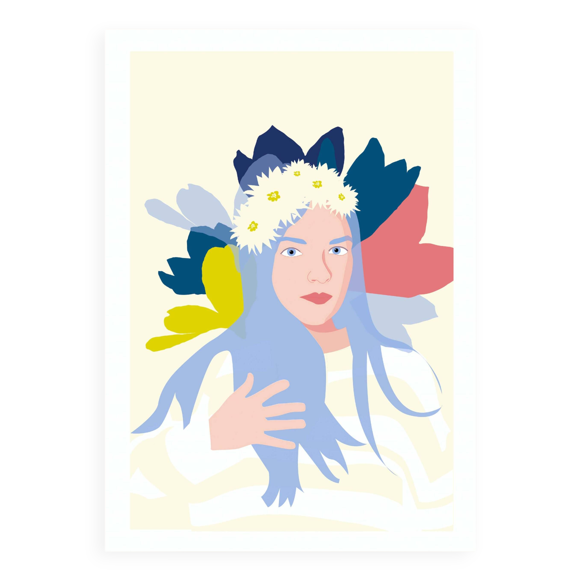 Blue girl - Illustration A3