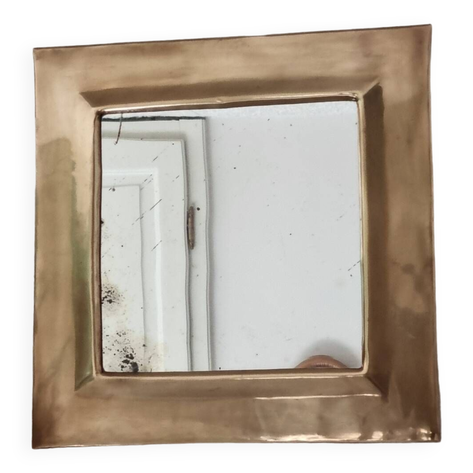 Square brass mirror
