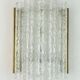 Applique murale doria avec 5 tubes en verre, lampe en verre glacé des années 1960, 2 disponibles