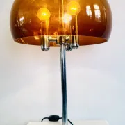 Mid-Century Chromed Mushroom Table Lamp With Acrylic Shade, Europe 1970S