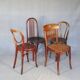 Set of 4 Thonet and Mundus Bistrot chairs 1910 to 1930