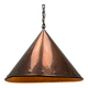 Conical suspended copper pendant by E.S Horn Aalestrup, Denmark 1950