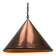 Conical suspended copper pendant by E.S Horn Aalestrup, Denmark 1950