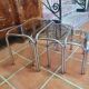Chrome nesting table with smoked glass top from the 70s