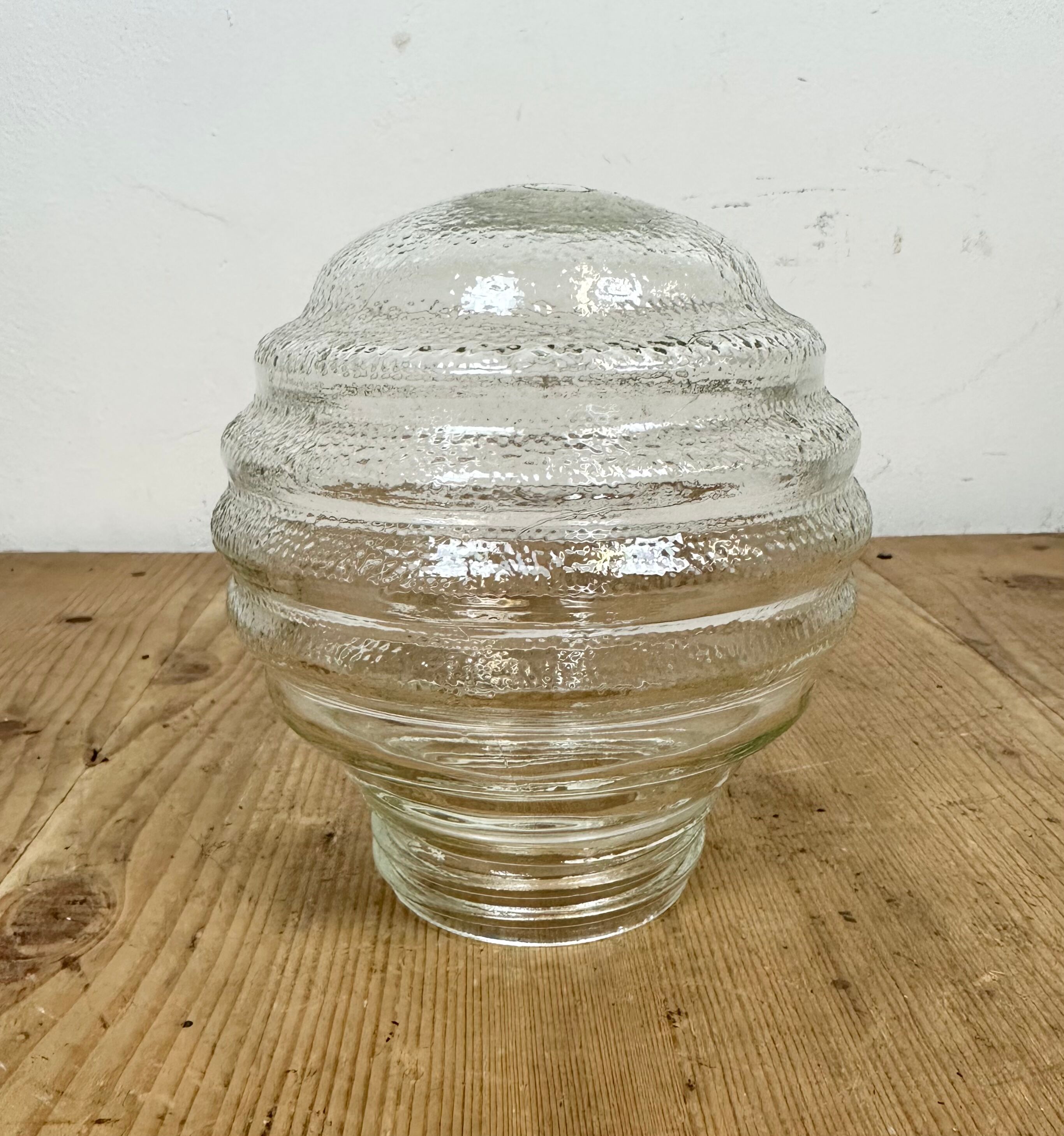 Industrial Bakelite Pendant Light with Ribbed Glass, 1970s