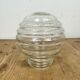 Industrial Bakelite Pendant Light with Ribbed Glass, 1970s