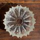 Vintage glass ashtray with scalloped edge D13 H3.5