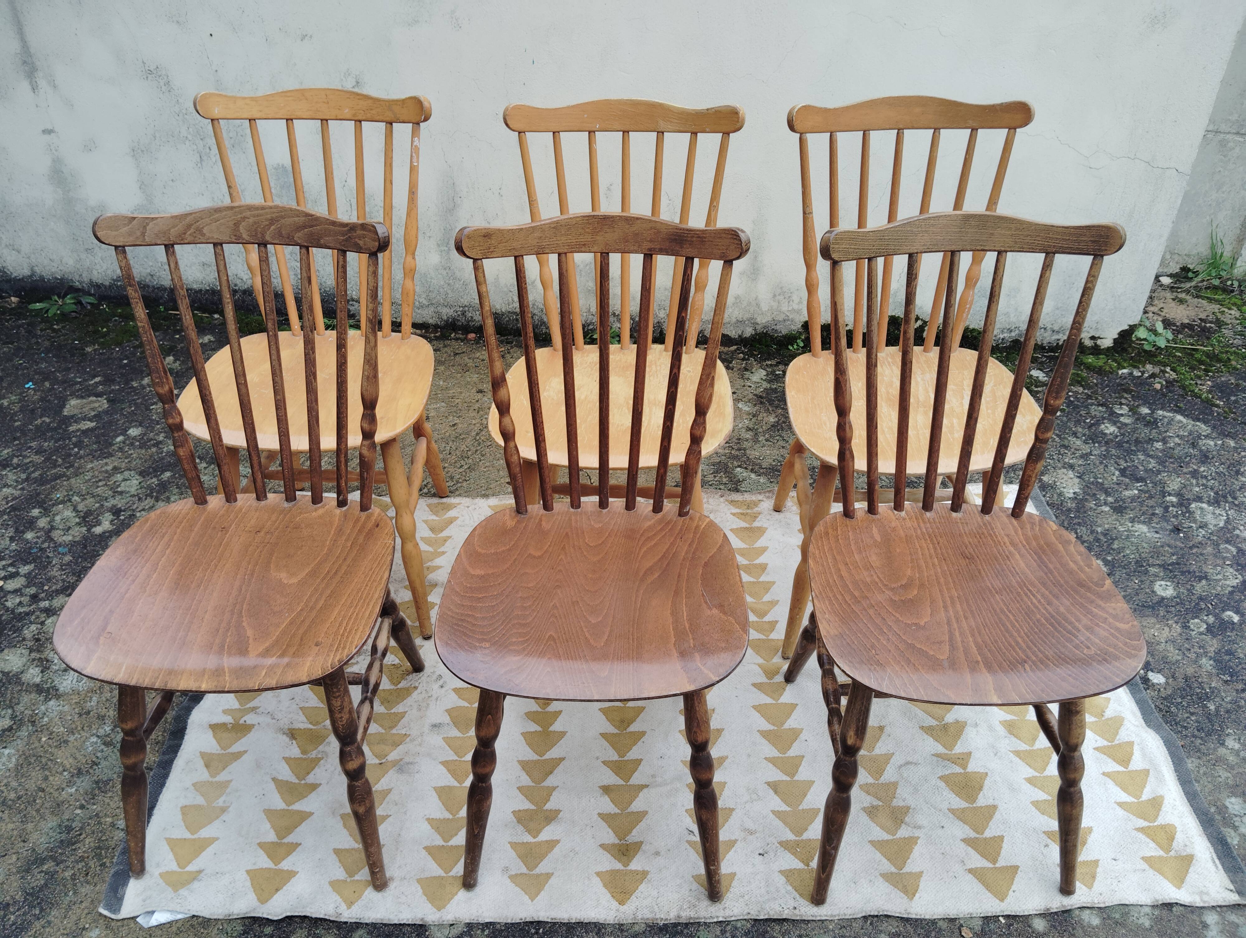 Set 6 chaises bistrot/western Baumann Tacoma en 2 teintes