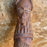 Sculpture African Mask Handcrafted Carved Wood Vintage #D882