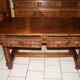 SAVOYARD CHALET TABLE, carved, with two drawers, late 18th century