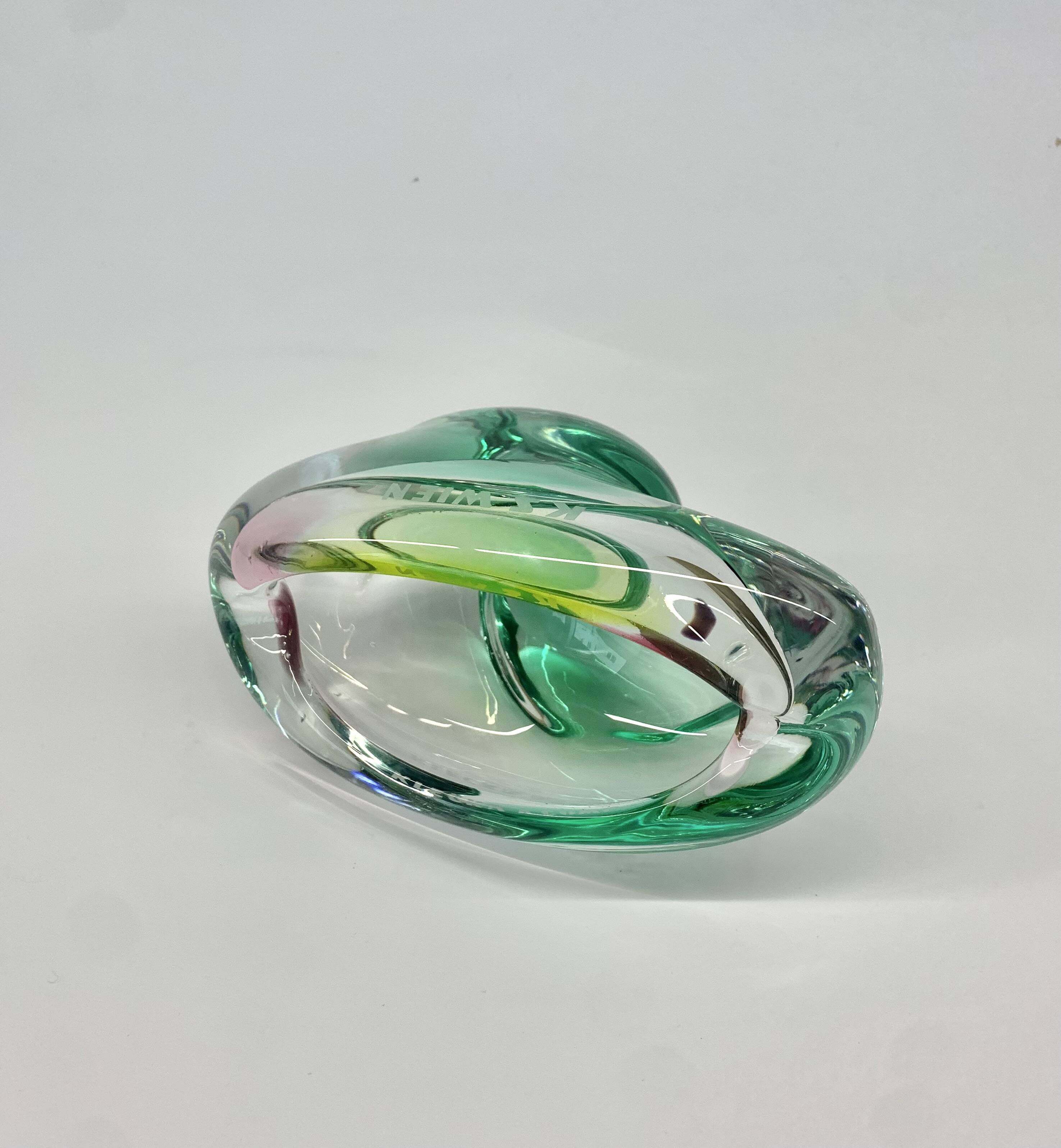 Bowl by Jozef Hospodka for Chribska Sklarna, 1960