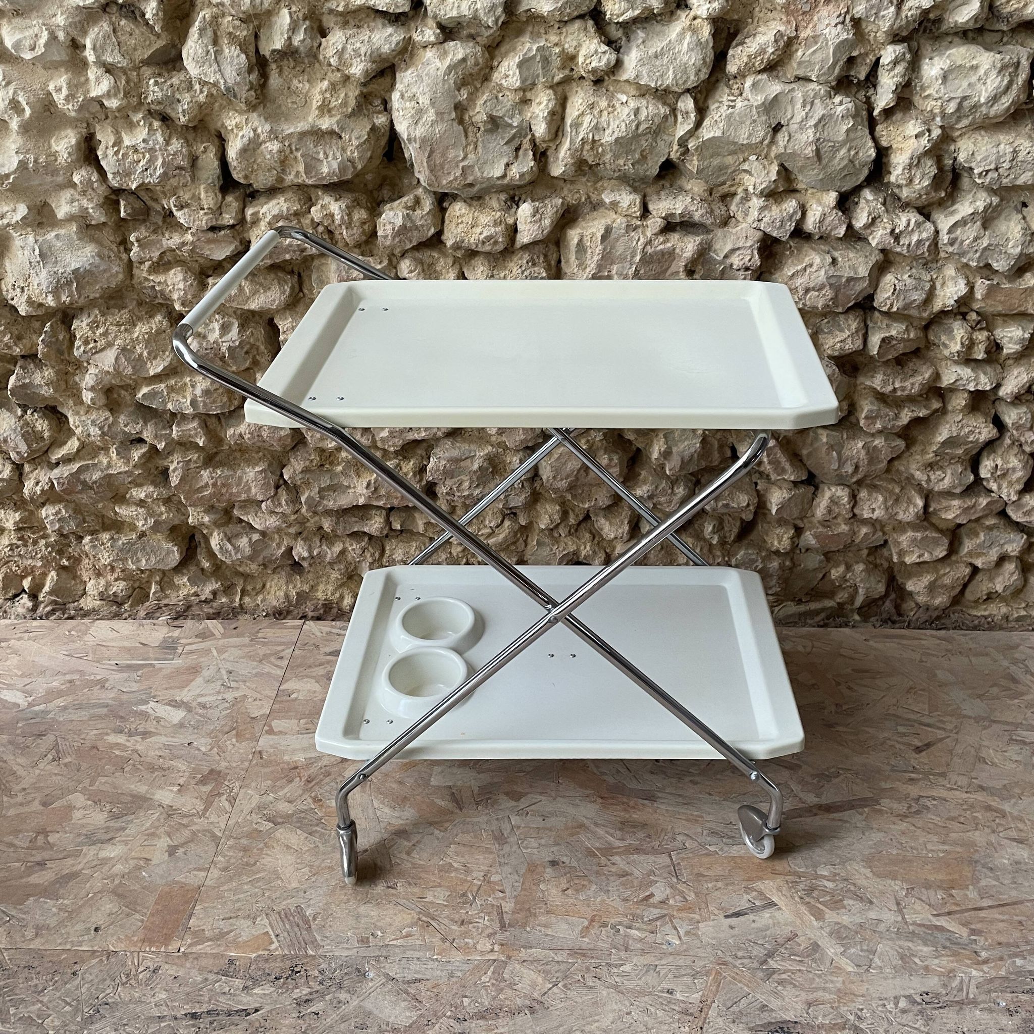 Folding PVC dessert table – Italian design – 1980s