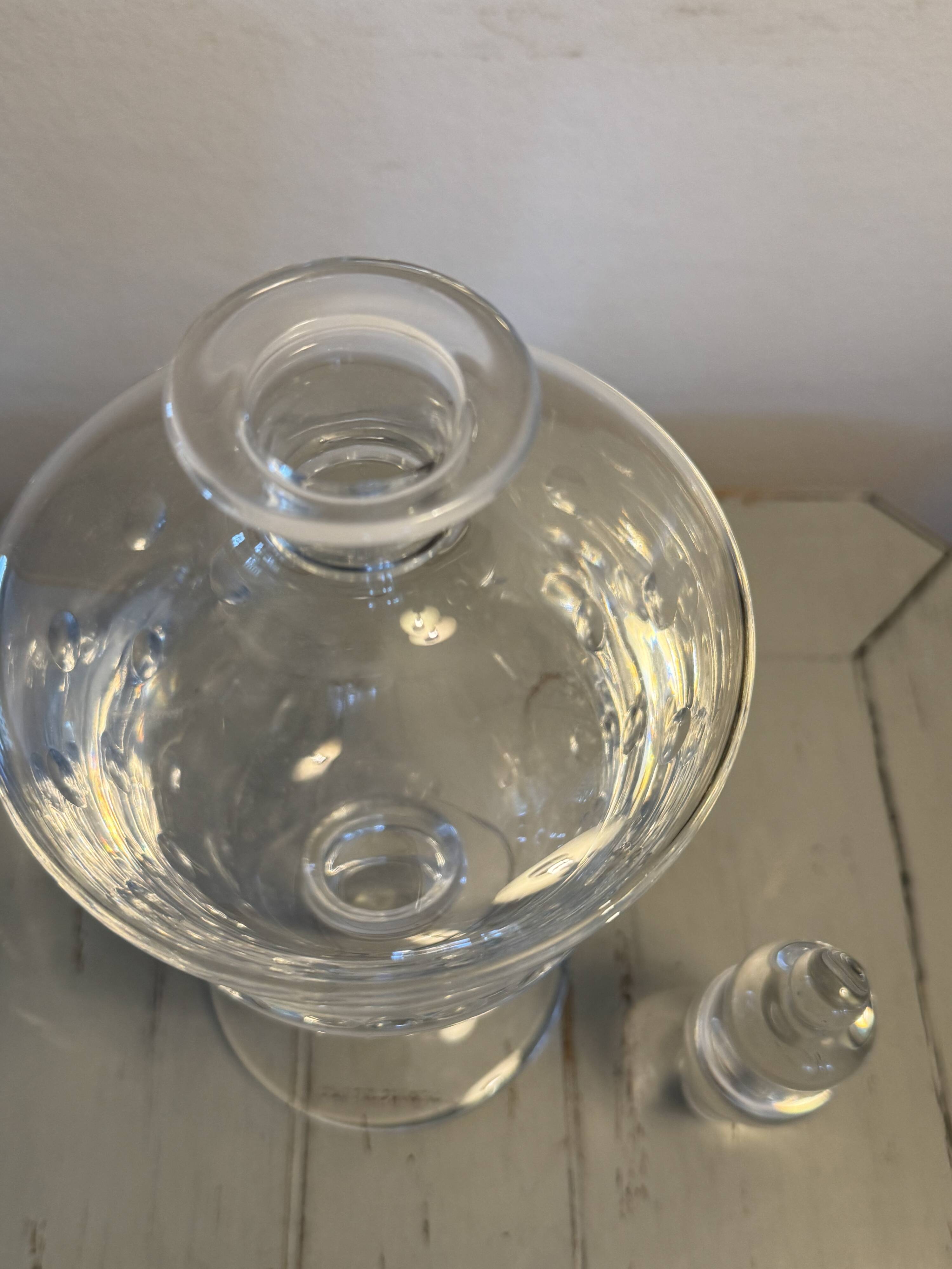 Antique crystal carafe from Saint Louis, Bubble model, 20th century.