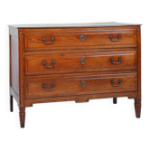 French Rustic Chest of Drawers in Oak with 3 Drawers, 1850s