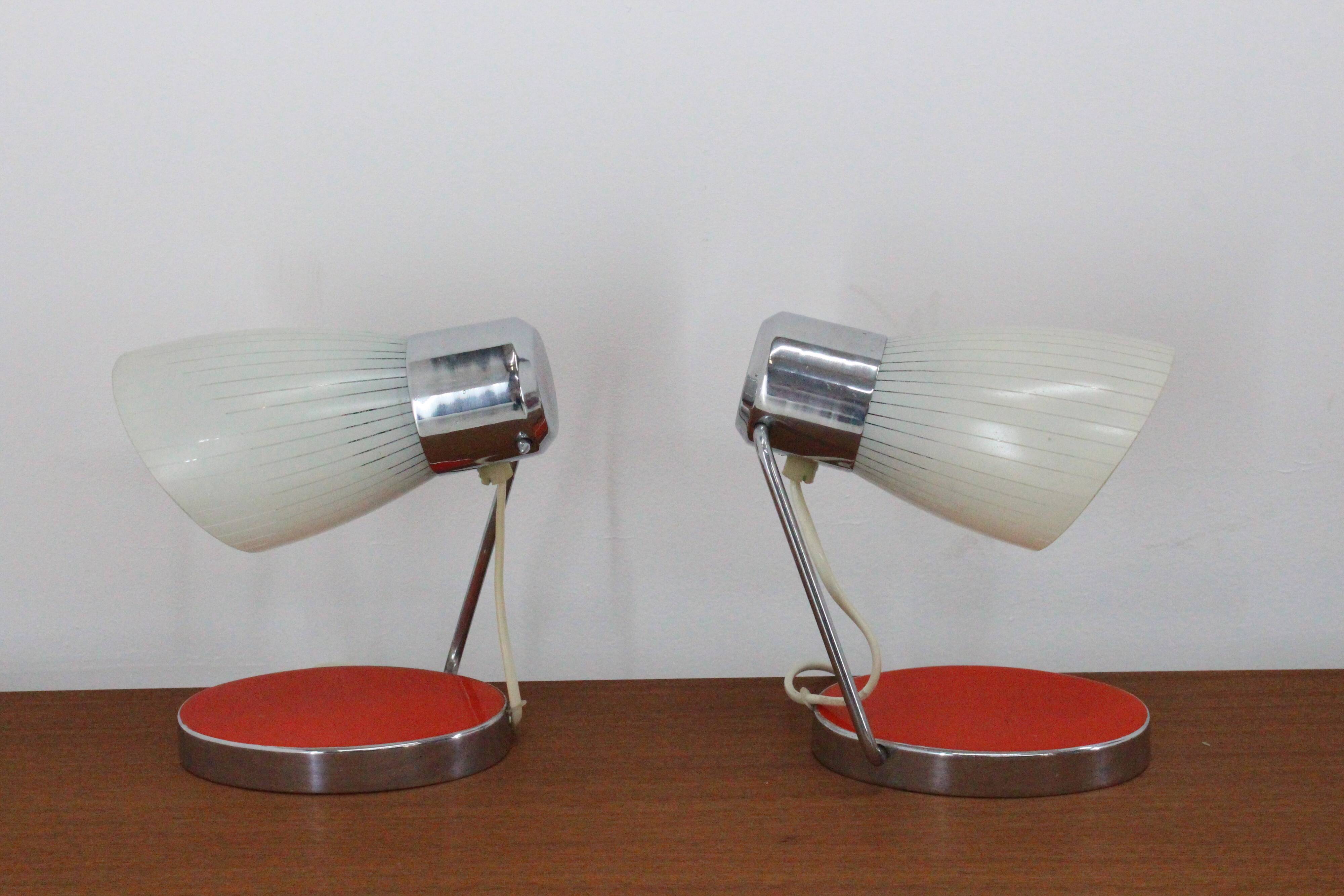 Pair of mid-century table lamps by Drupol 1960