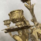 Pair of 5-light gold wall candlesticks